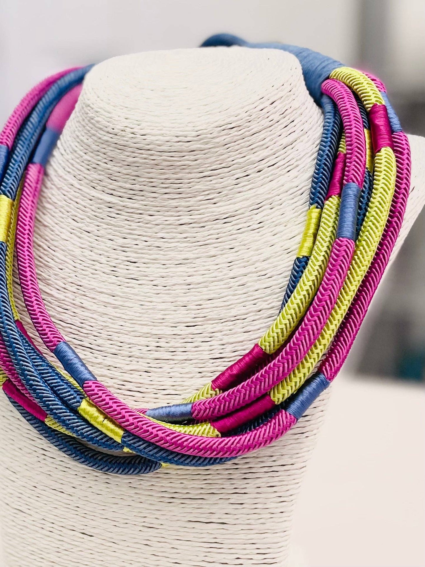 Slub 8-Strand Necklace - Periwinkle Multi