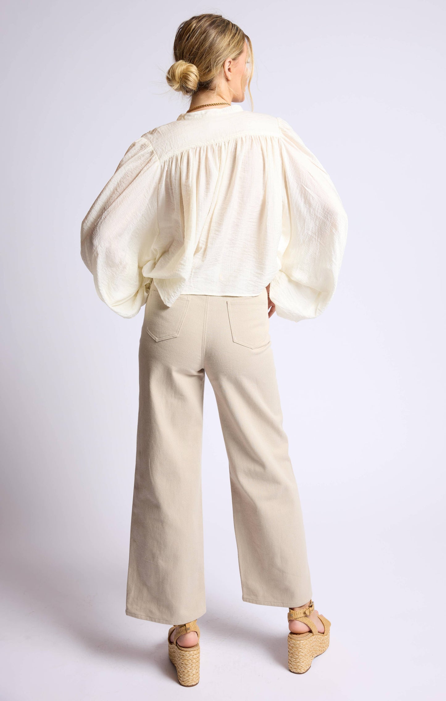 Seek Me Out Oversized Sleeve Blouse - Ivory