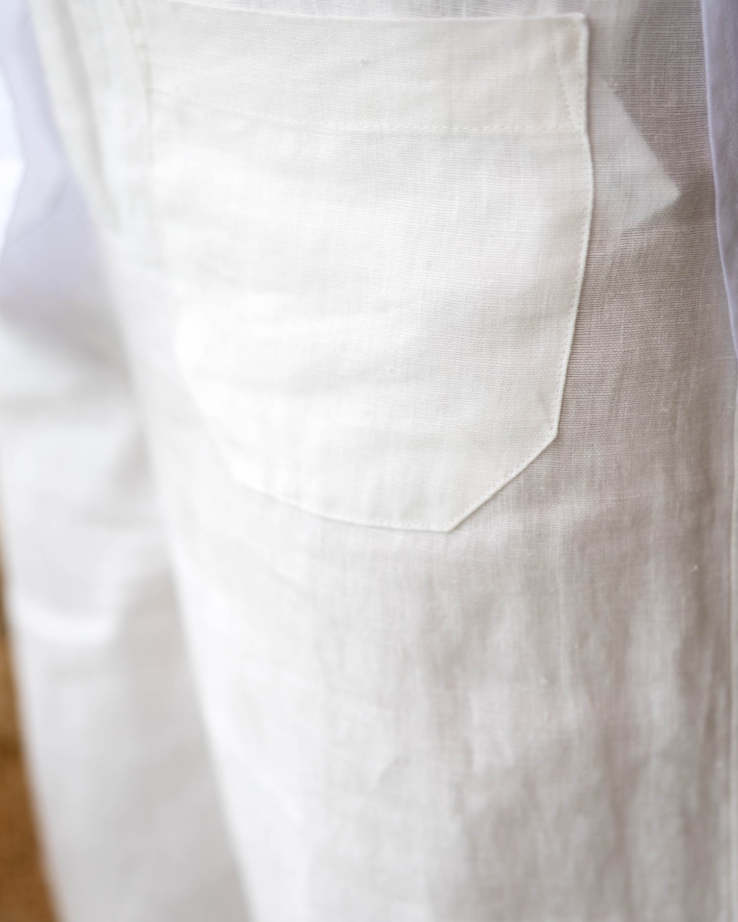 The Linen Marine Wide Leg Pant - White
