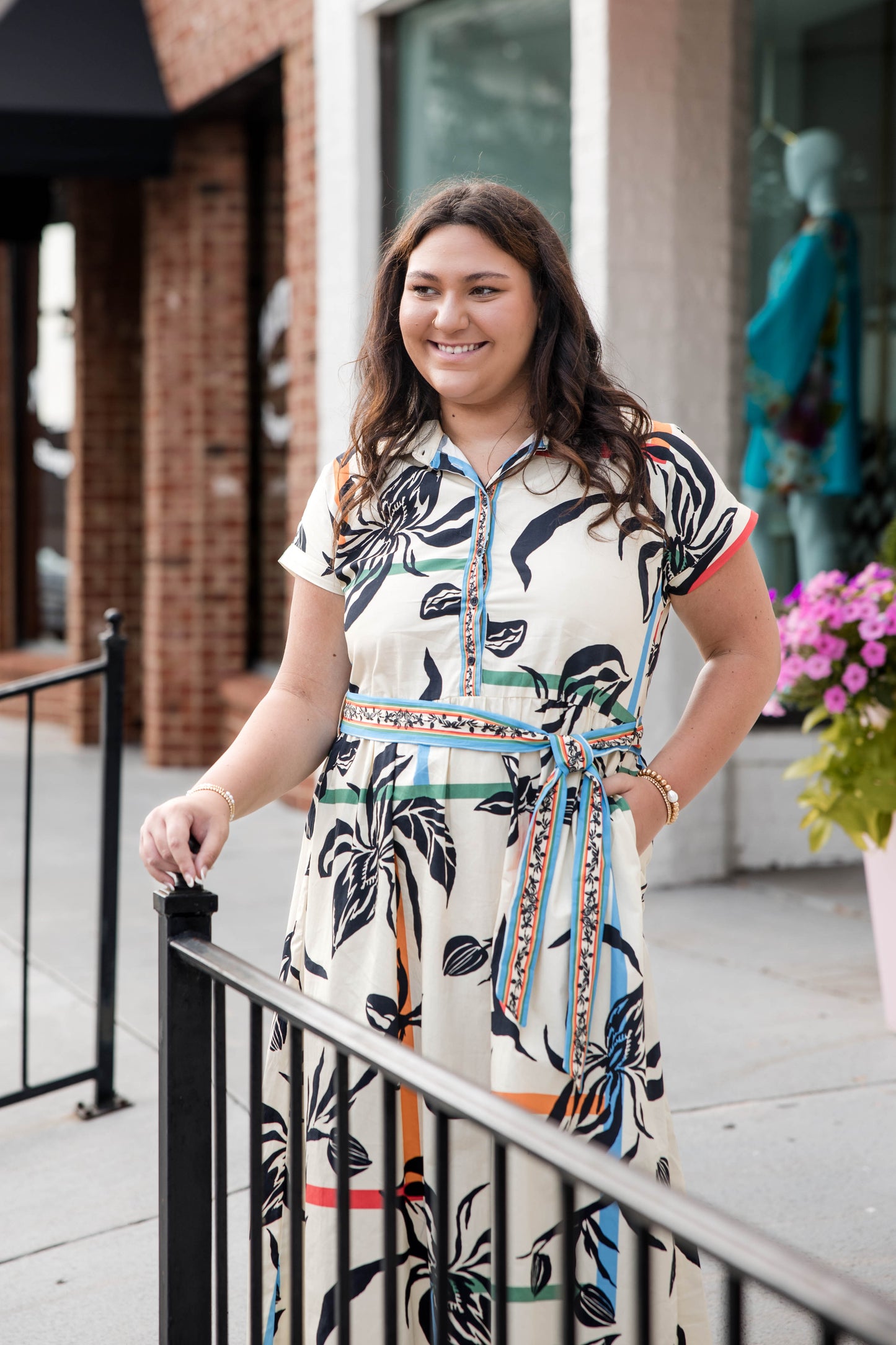 Rylie Dress - Striped Florals