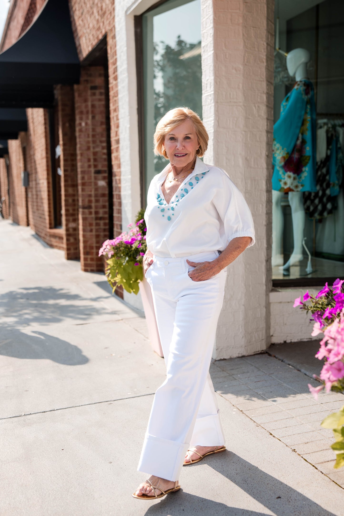 Emily McCarthy Poppy Top - White Taffeta