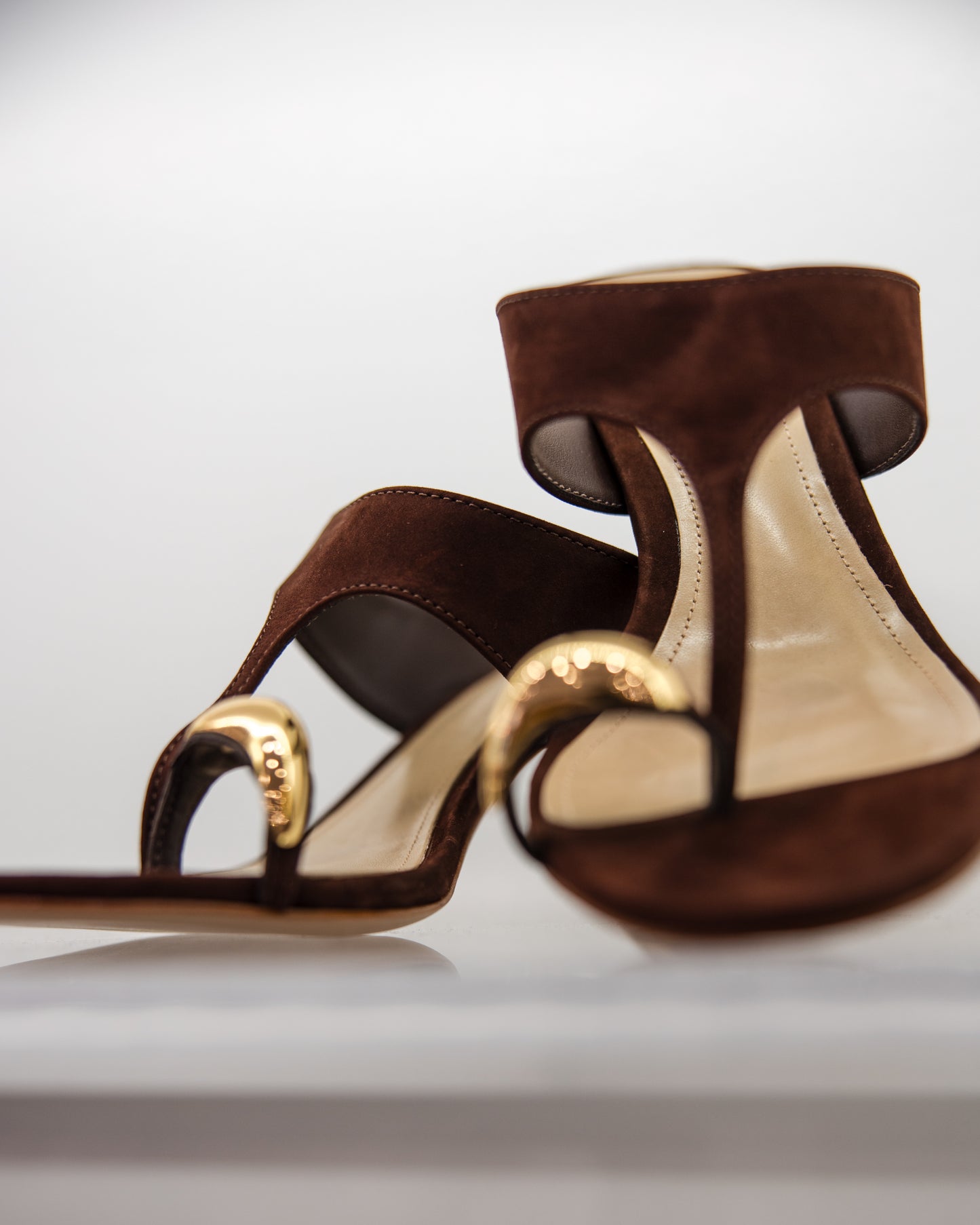 Maisie Mid Heel Sandal - Chestnut Brown