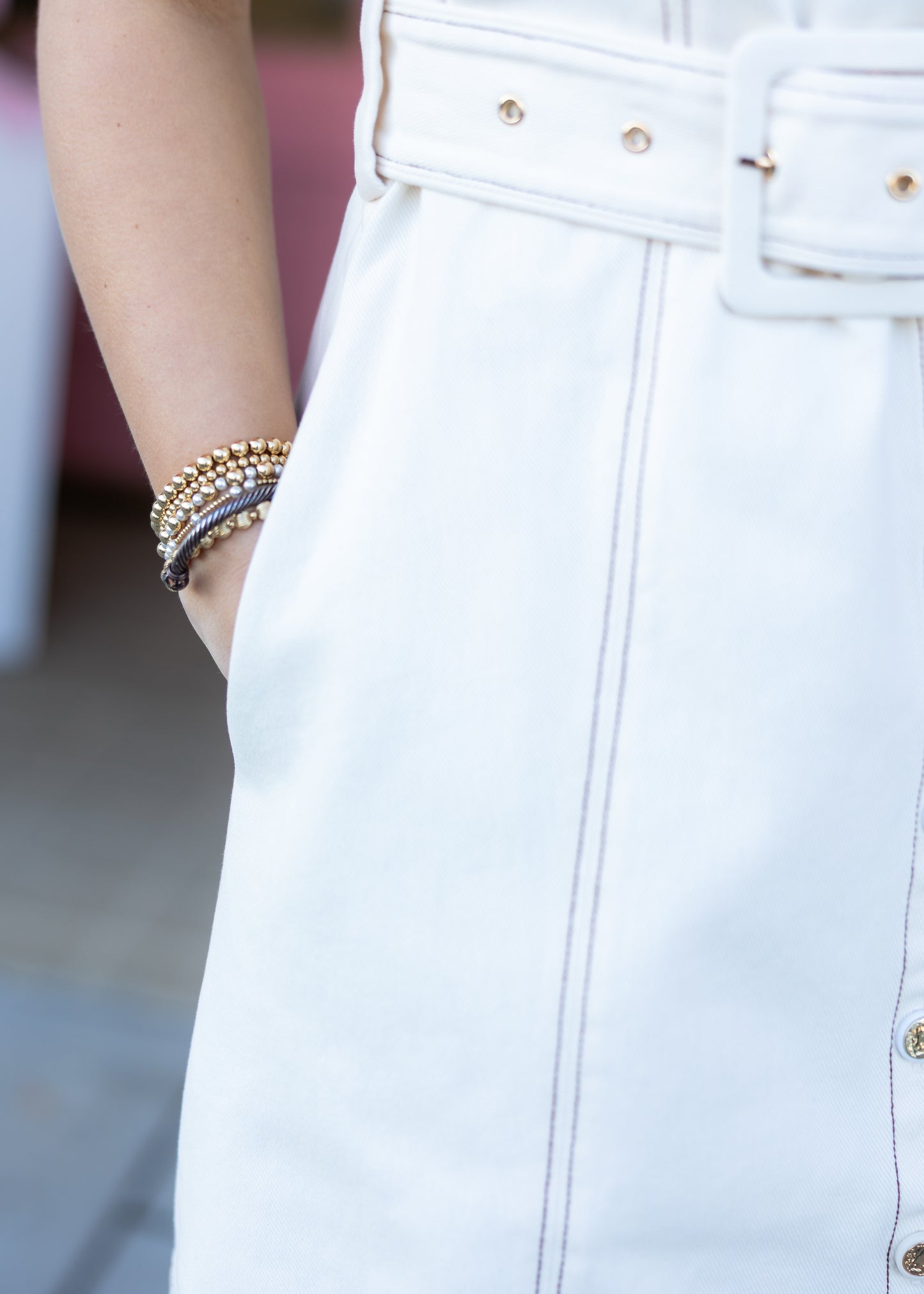 Suzie Dress - Ivory Denim