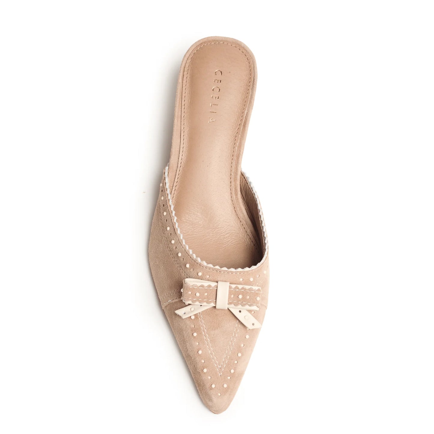 Merry Mule Kitten Heel Shoe - Taupe