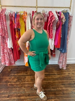 Spanx Get Moving Zip Front Dress - Field Green