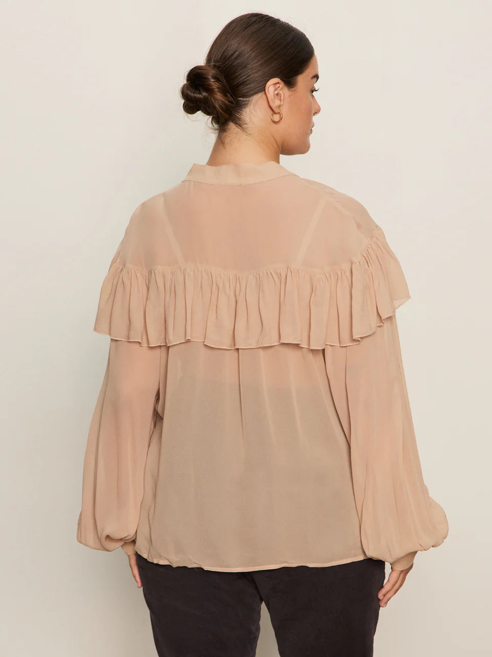 Fade Into You Ruffle Blouse - Fawn