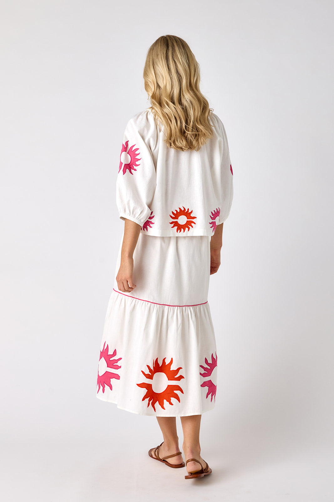 Sadie Top - Coconut with Applique