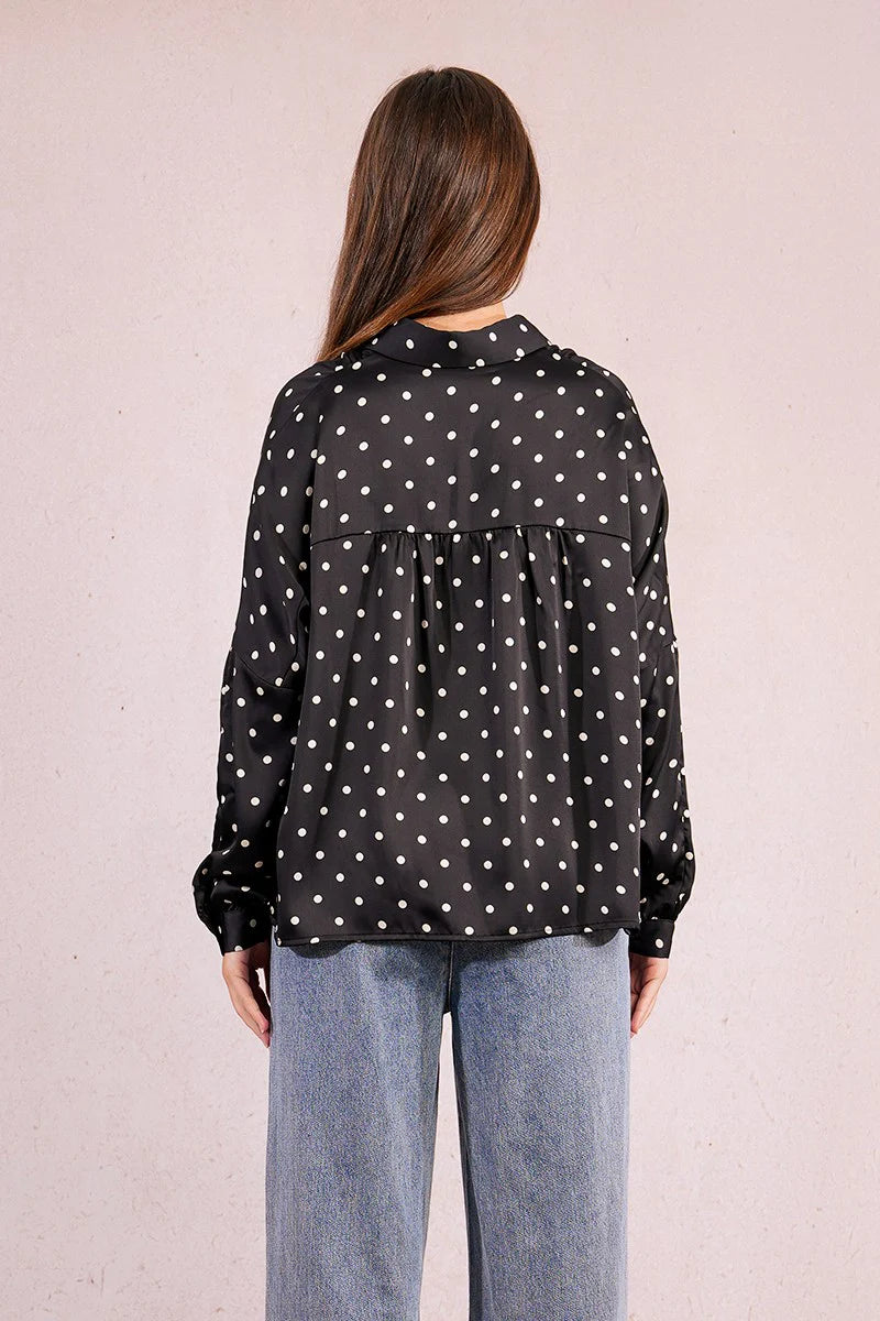 Polka Dot Shirt - Black