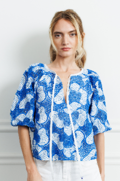 Gianna Half Sleeve Top - Blue