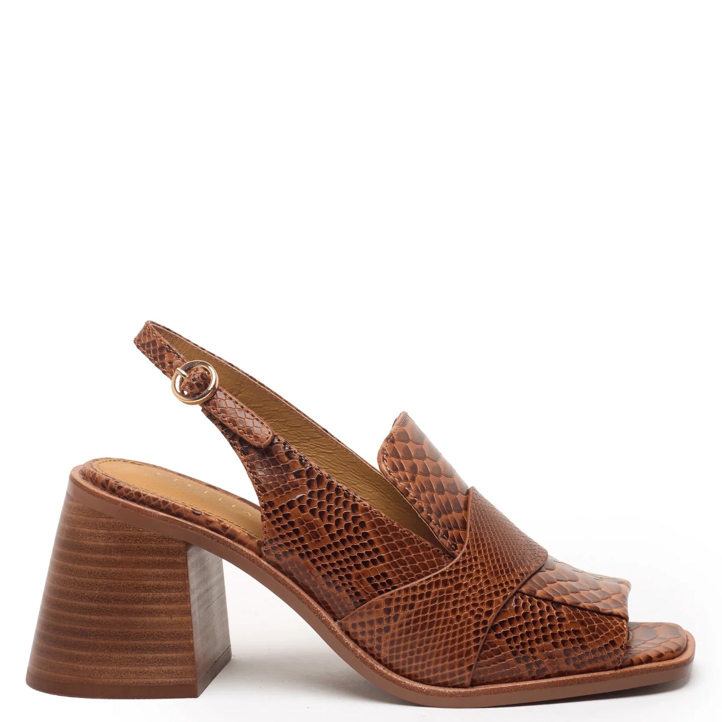 Splash Heeled Sandal - Brown Snake