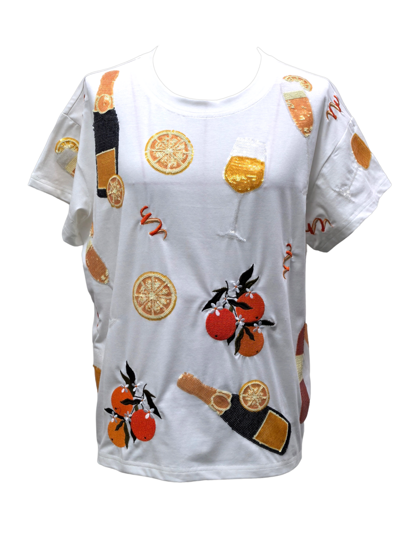 Queen of Sparkles White Mimosa Icon Tee