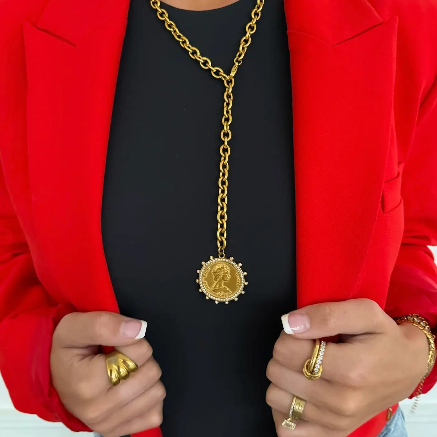 XL Coin Necklace - Gold