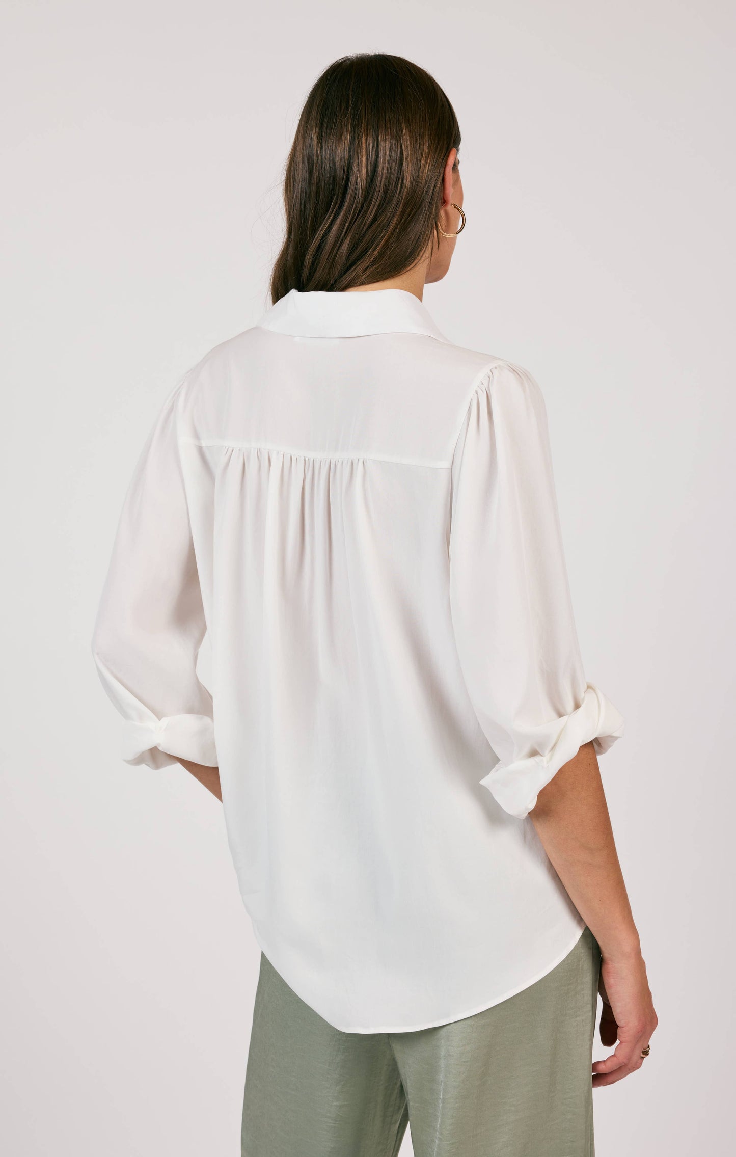 Stillness Yoked Splitcuff Buttondown Shirt - White