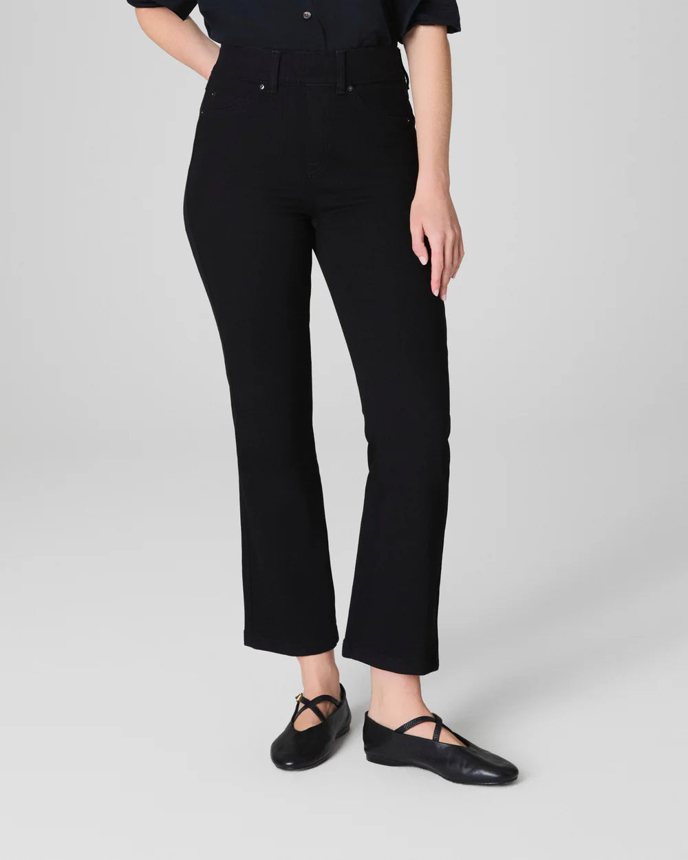 Spanx EveryWear Kick Flare Jeans - Clean Black