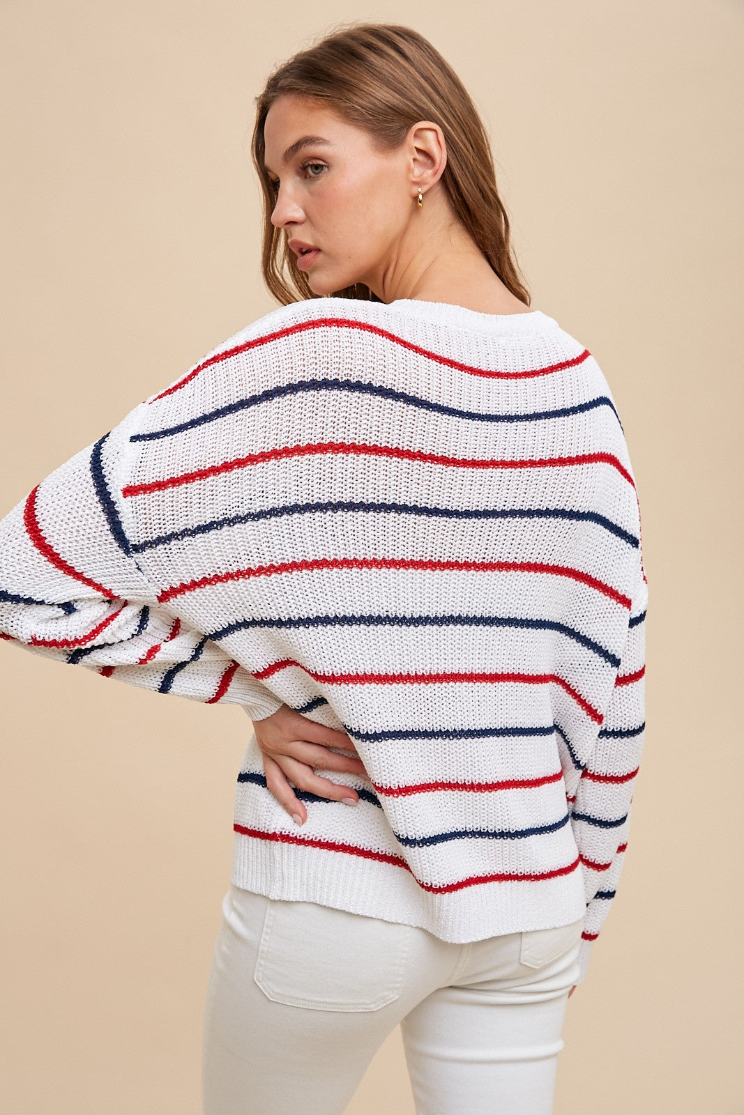 Stripe Sweater Top - Red/White/Blue