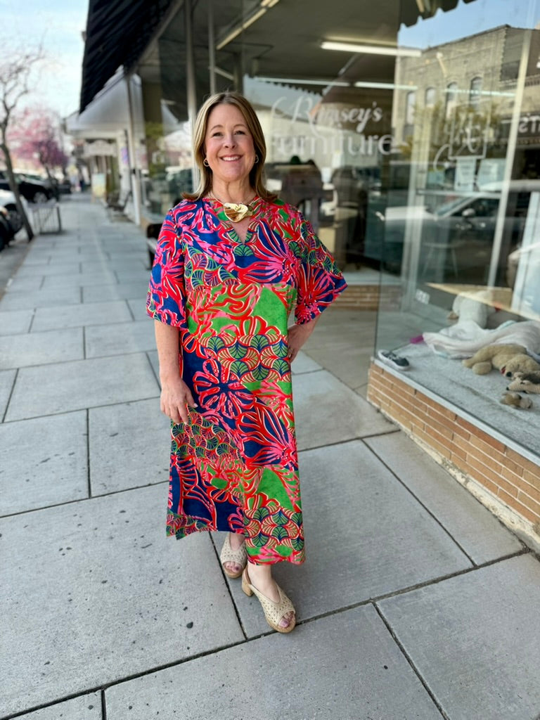 Delaney Dress - Nautical Geo