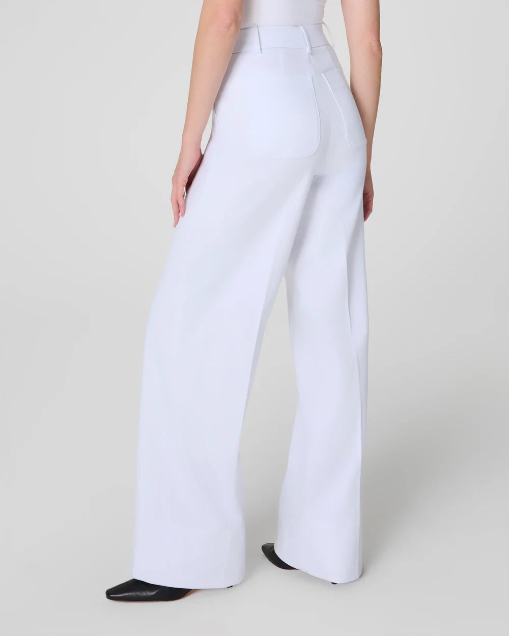 Spanx Stretch Twill Wide Leg Pant - Classic White