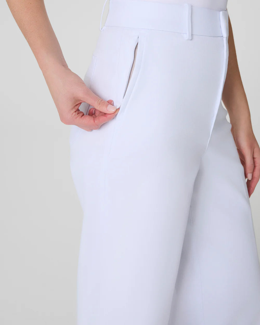 Spanx Stretch Twill Wide Leg Pant - Classic White