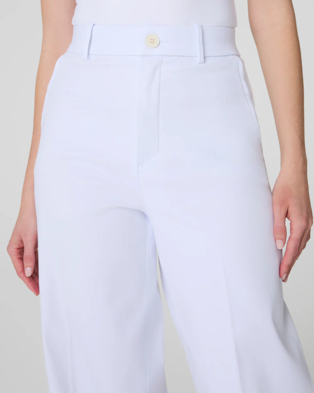 Spanx Stretch Twill Wide Leg Pant - Classic White