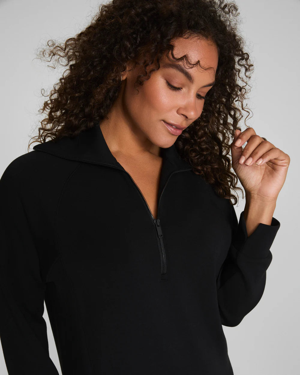 Spanx AirEssentials Half Zip Dress - Very Black