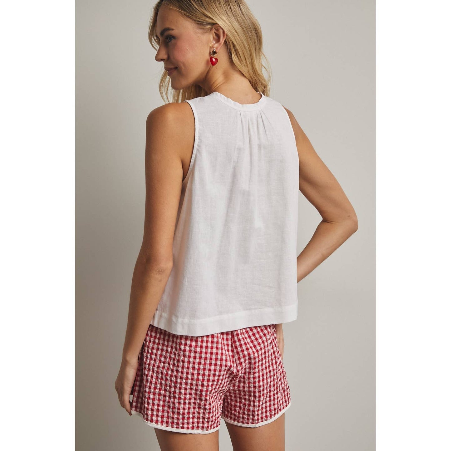 Front Tie Button-Up Blouse - Off White