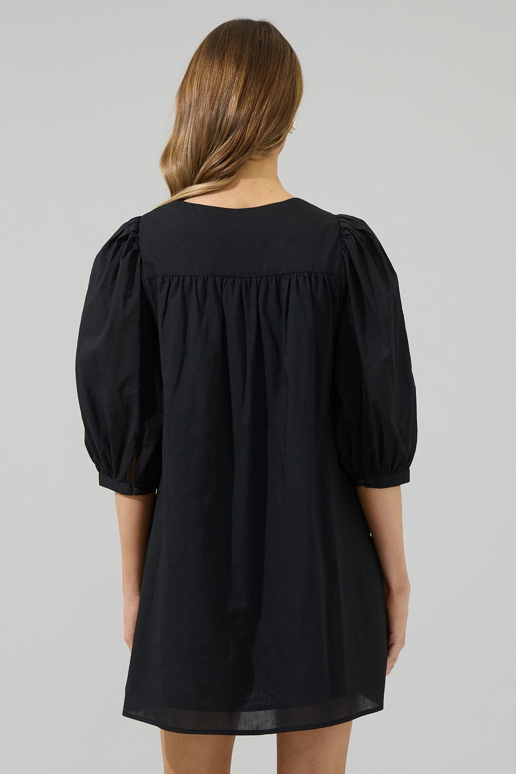 Chila Babydoll Mini Dress - Black