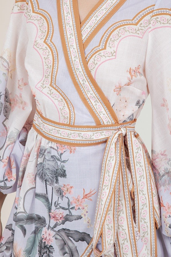 Wylie Wrap Frill Mini Dress - Multi