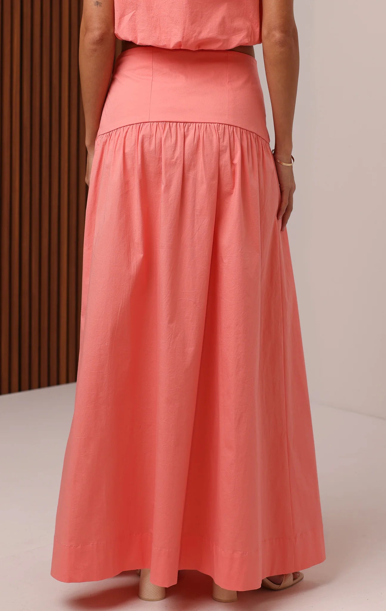 Uma Maxi Skirt - Sunset Coral