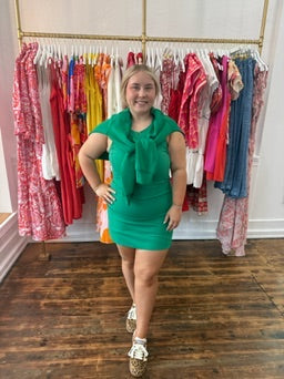 Spanx Get Moving Zip Front Dress - Field Green