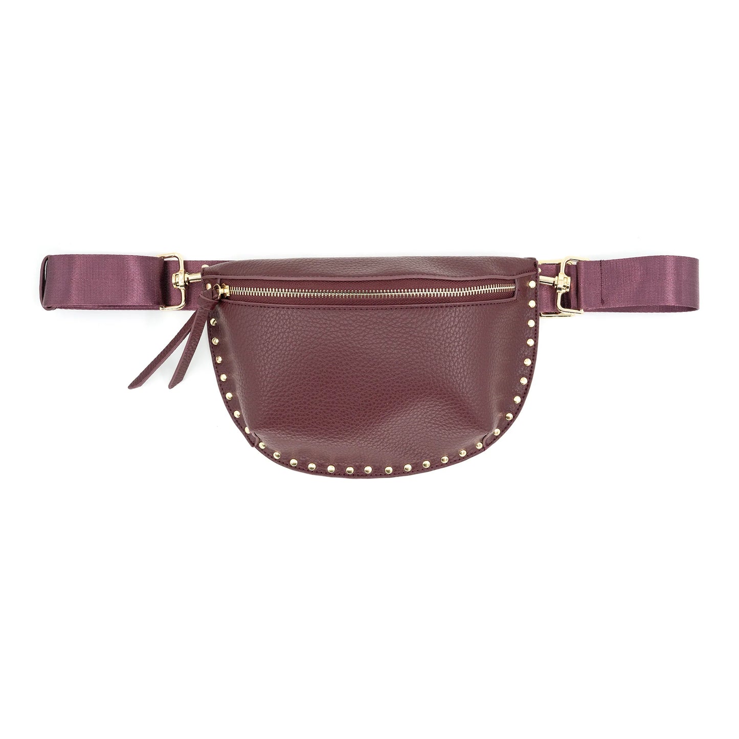 Fanny Pack with Studs - Burgundy