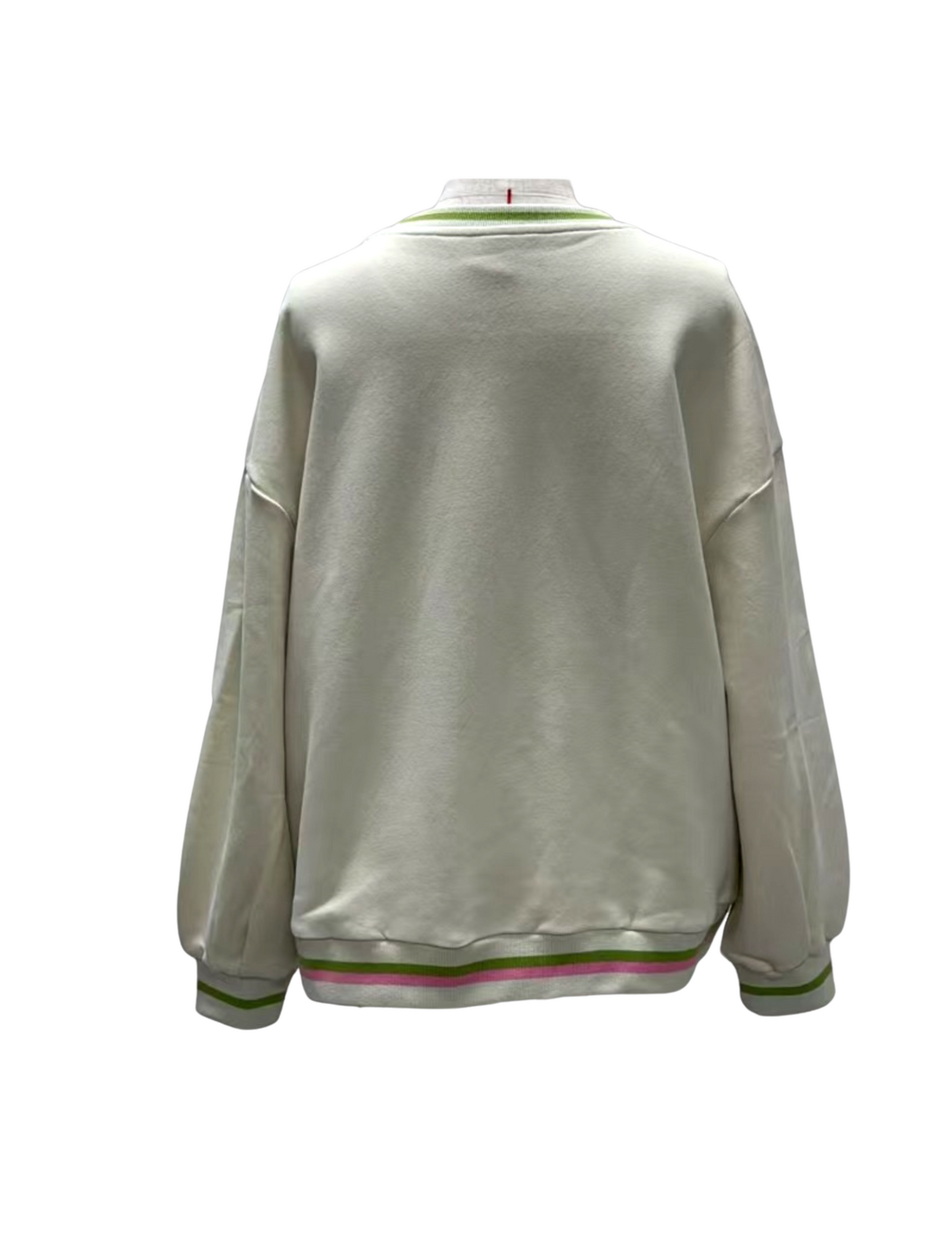 Queen of Sparkles Beige 'Lake' Letter Icon Sweatshirt