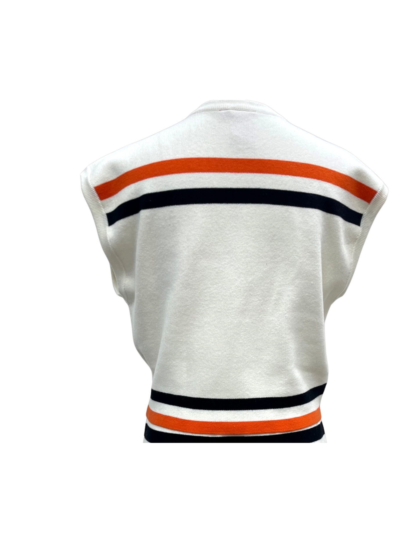 Queen of Sparkles White, Black & Orange Stripe 'Trick or Treat' Top