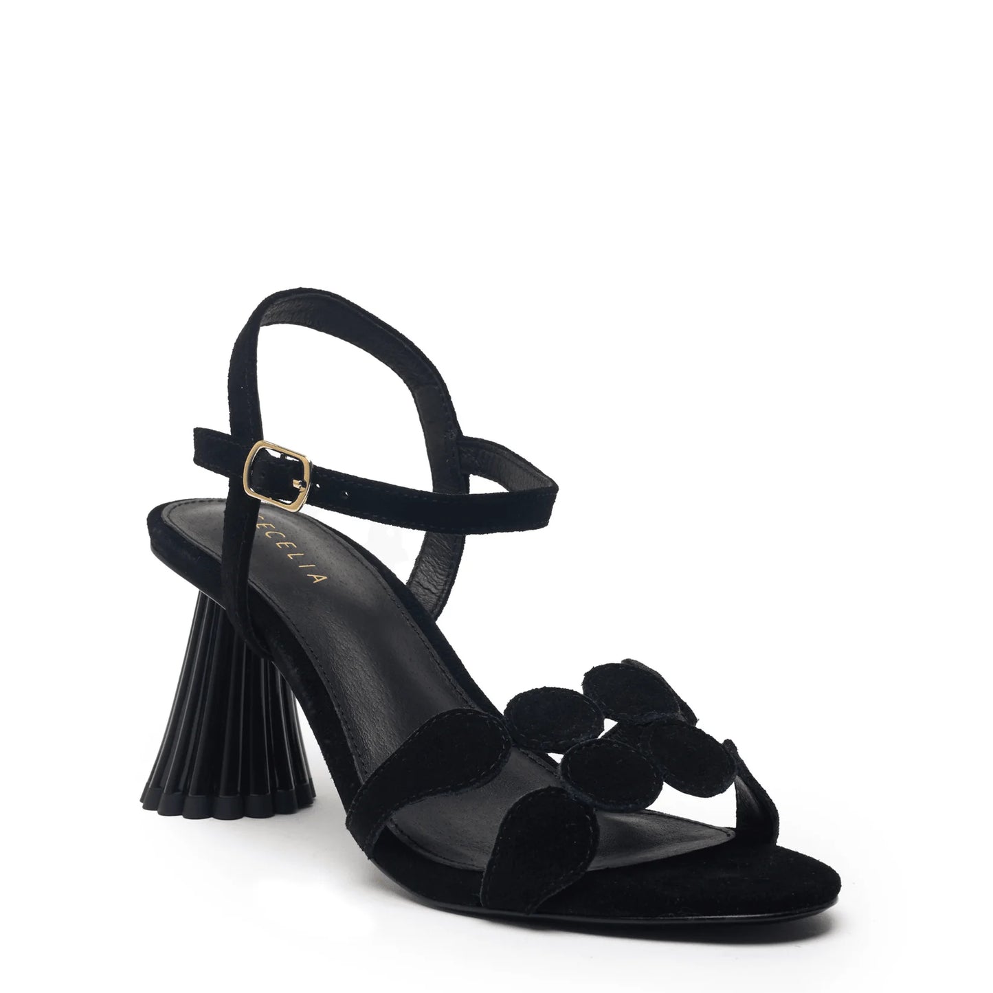 Peter Heeled Sandal - Black Suede