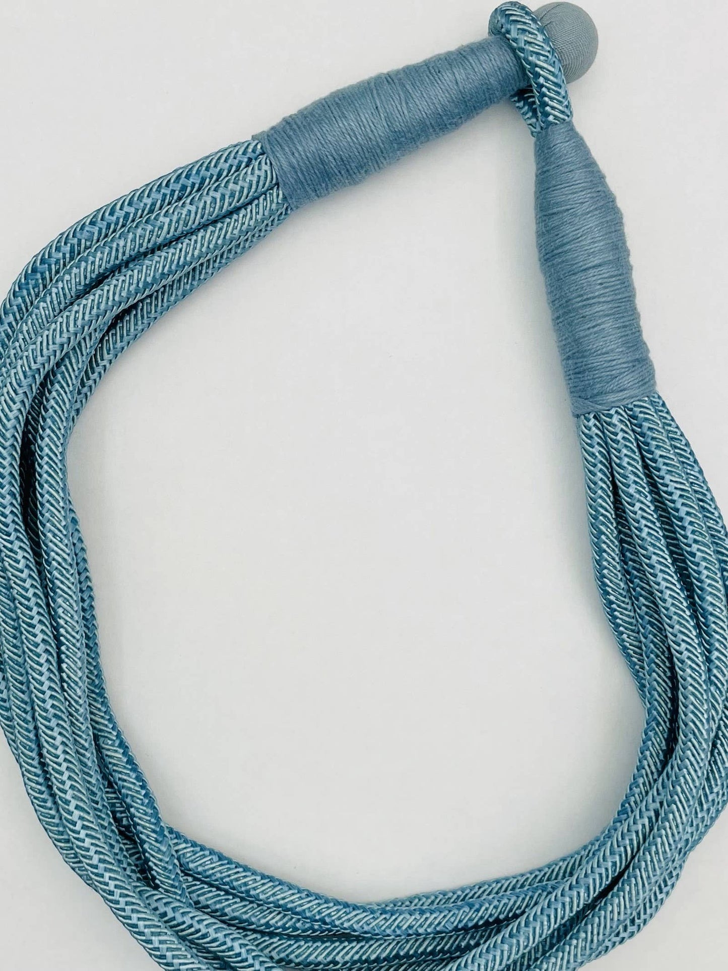 Slub 8-Strand Necklace - Dusty Light Blue