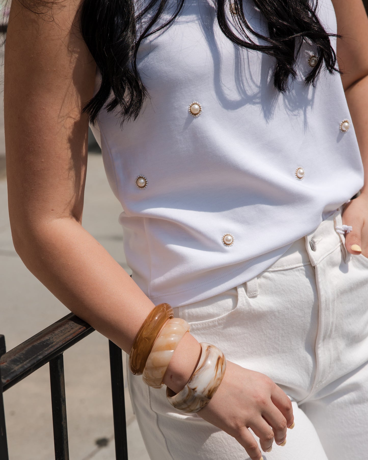 Pearl Tank Top - White
