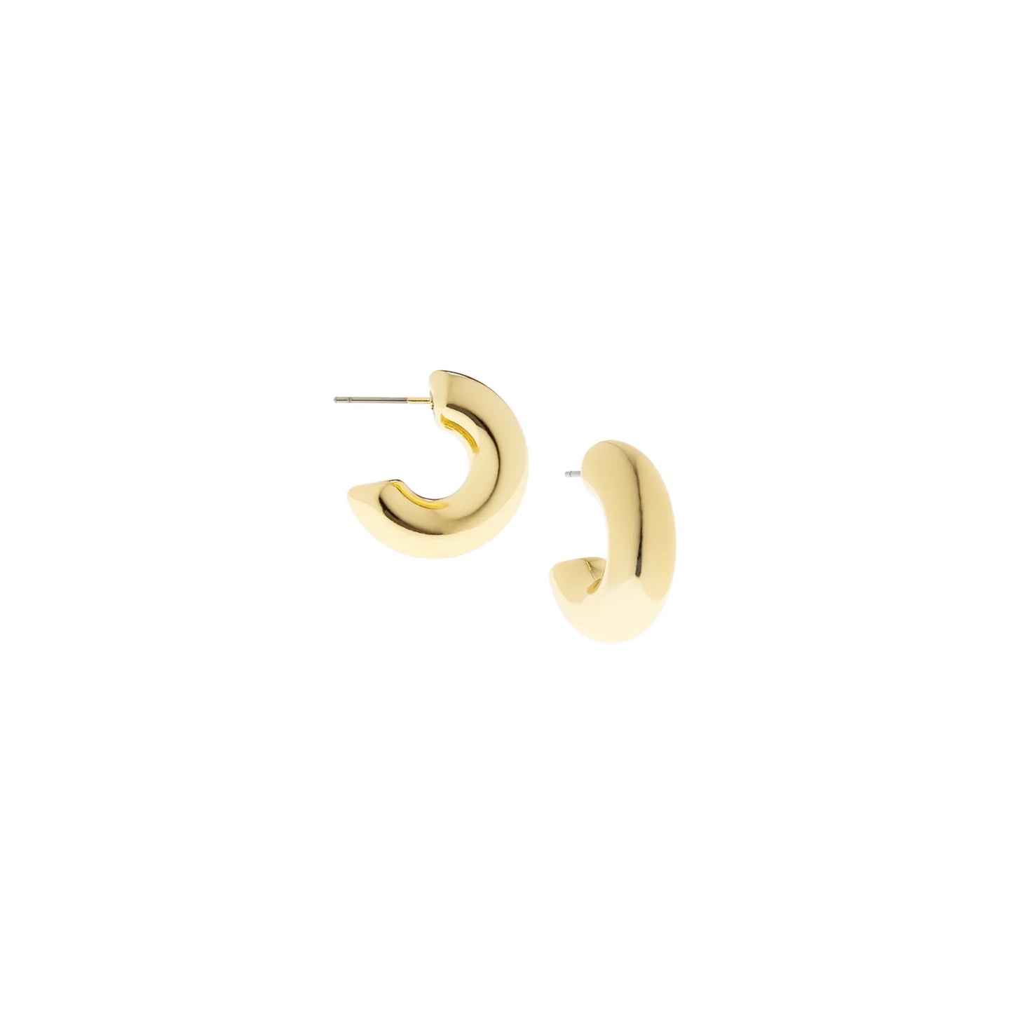 Small Hollow Hoop Earrings - Gold