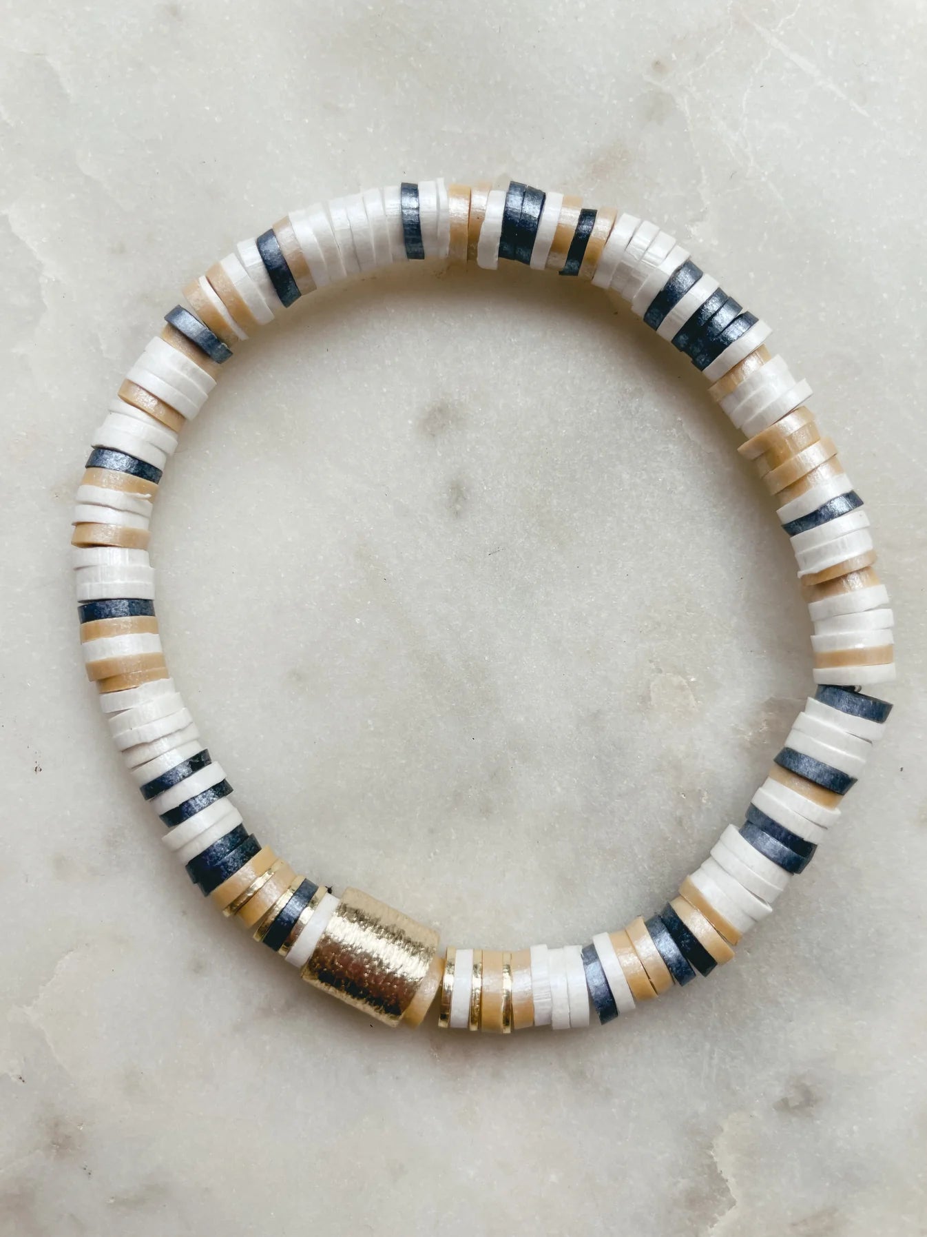 Metallic Fall Heishi Bracelet