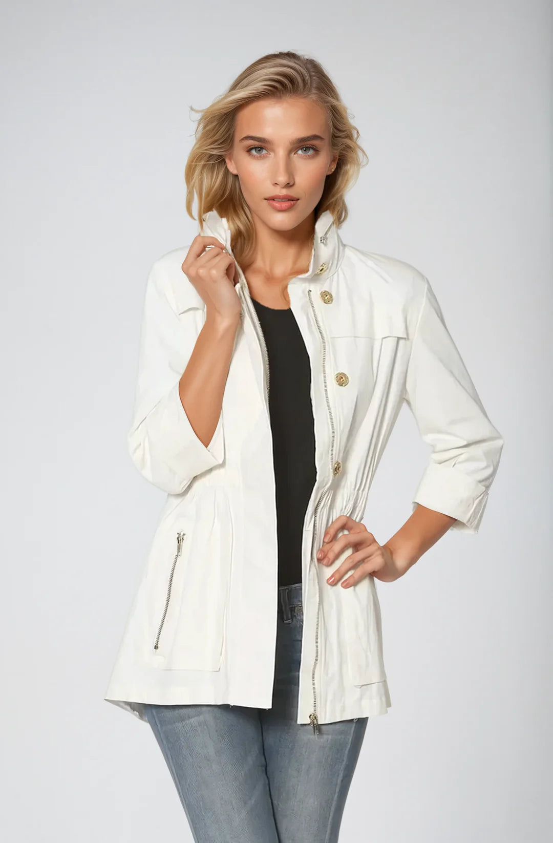 Tess Rain Jacket - Antique White