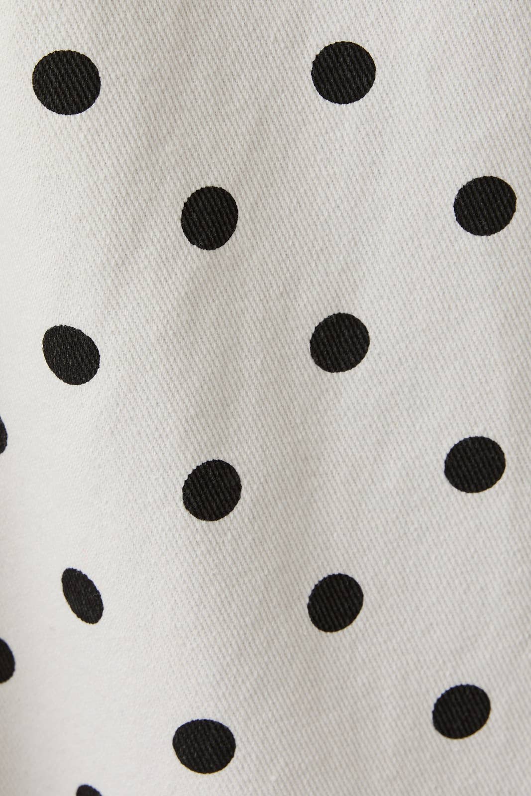 Polka Dot Denim Mini Dress - White/Black