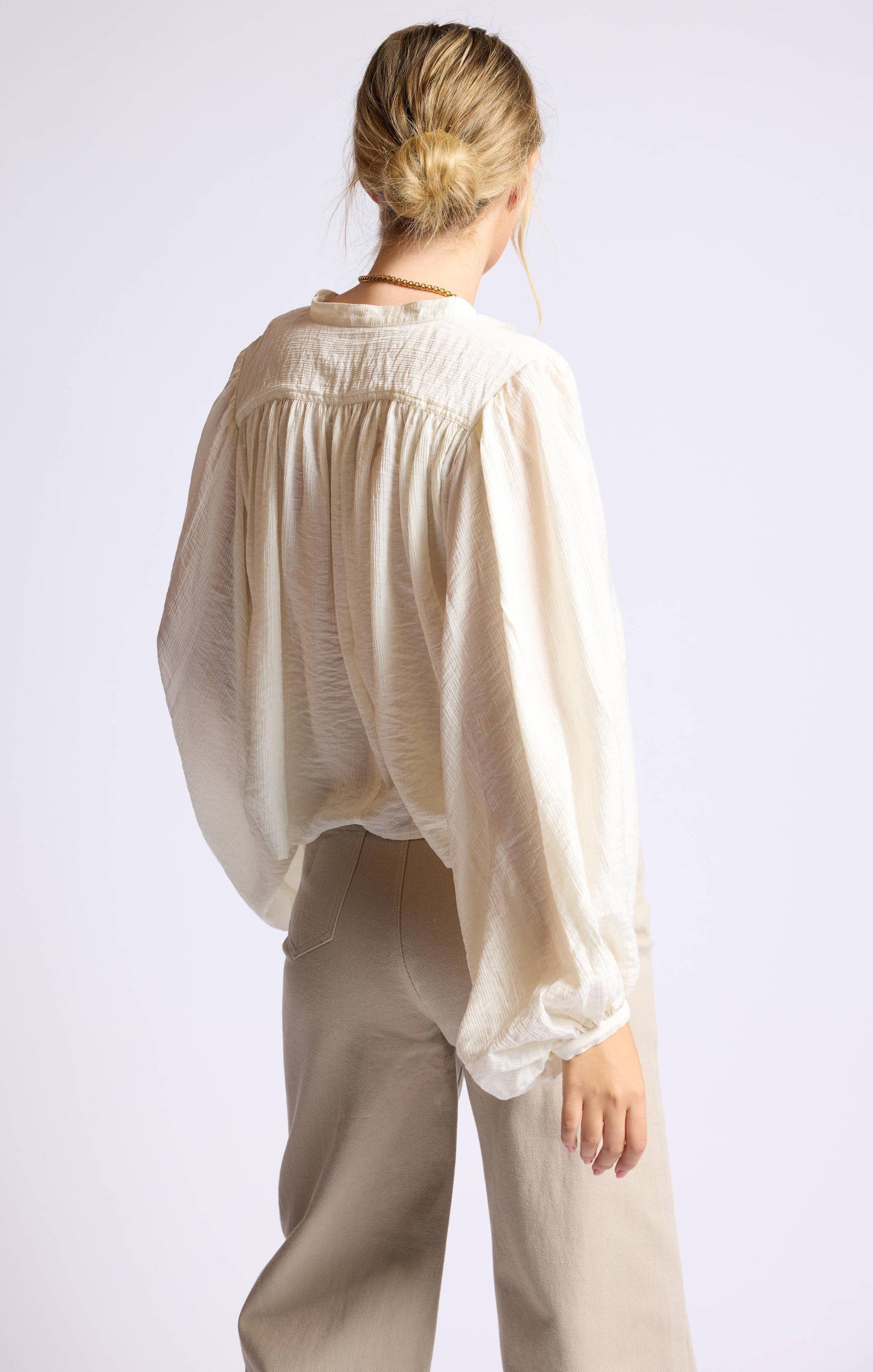 Seek Me Out Oversized Sleeve Blouse - Ivory