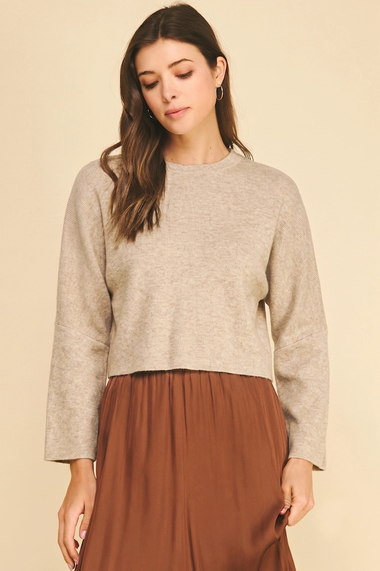 Wide Sleeve Sweater - Taupe