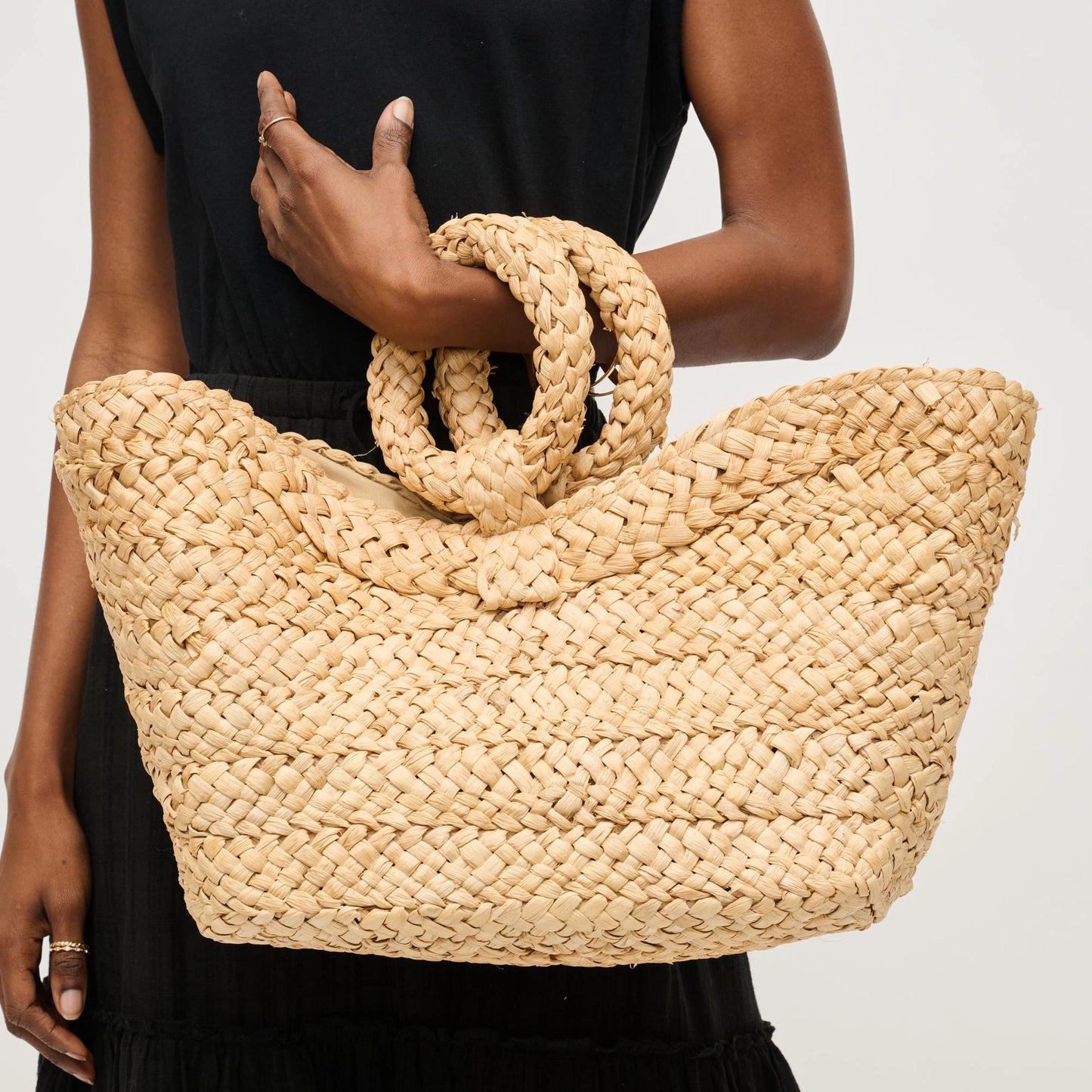 Edith Ring Handle Tote - Natural