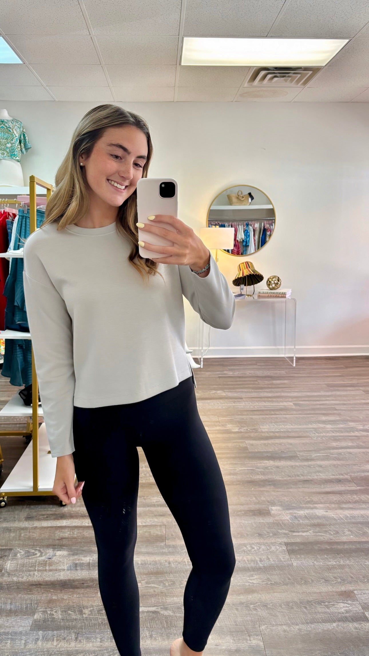 Spanx AirEssentials Relaxed Long Sleeve Top - French Grey