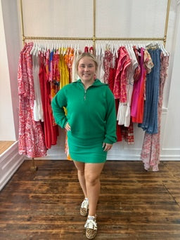 Spanx AirEssentials Half Zip Sweatshirt - Field Green