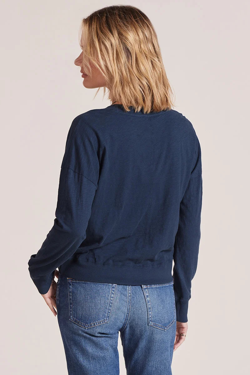 Deep Vneck Pullover Top - Hale Navy