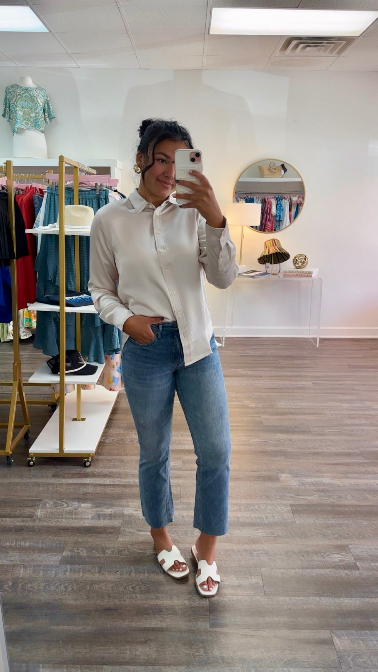 Spanx Silky Smooth Button Down Shirt - Birch