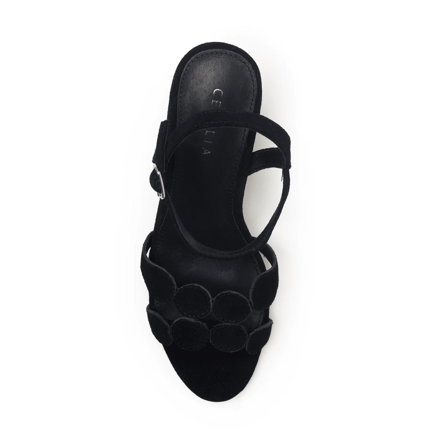 Peter Heeled Sandal - Black Suede