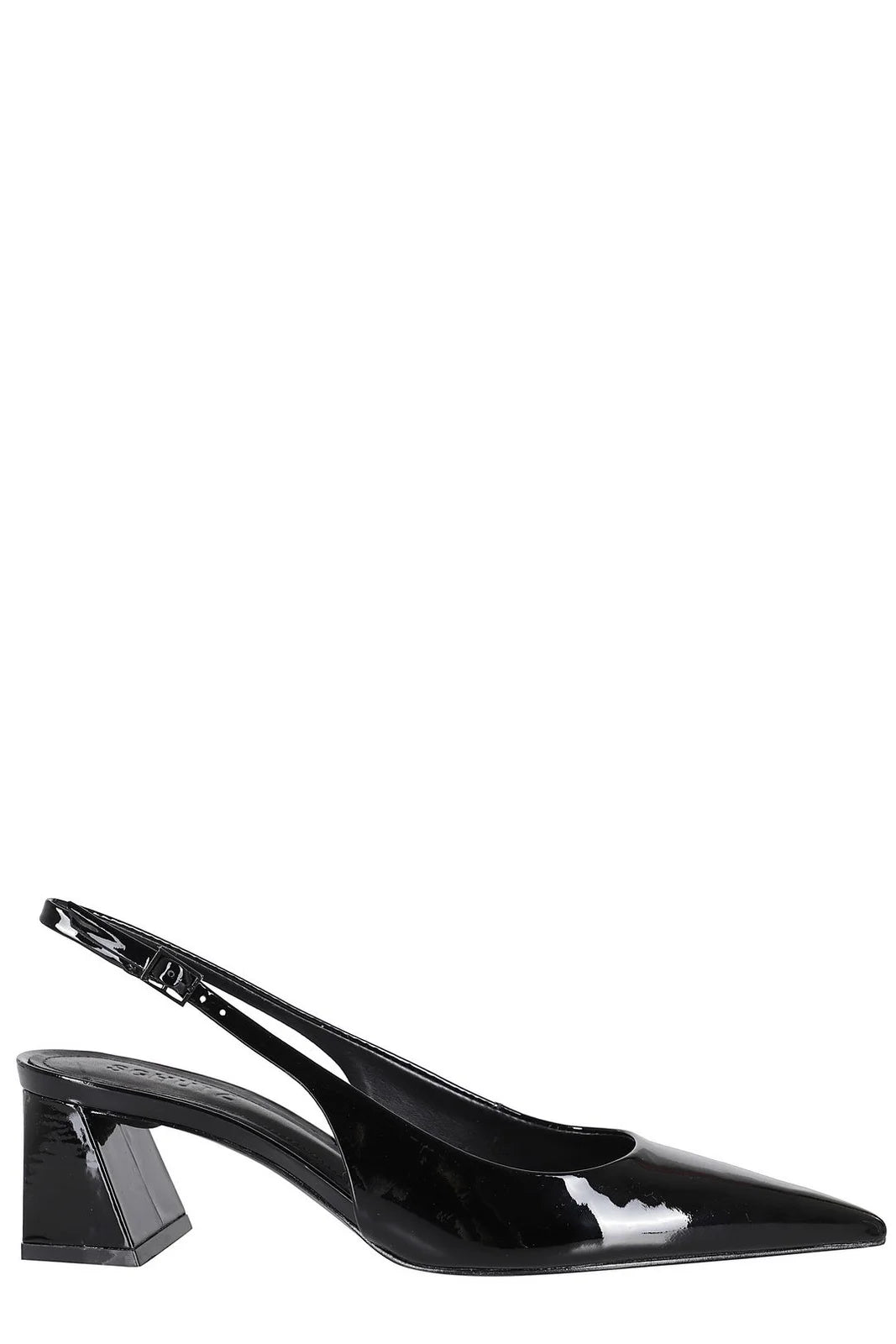 Schutz Rhonda Mid Slingback Pointed Toe Heel - Black