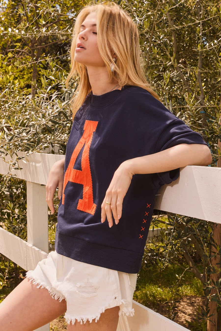 Lettering Oversized Sweatshirt - Auburn Navy