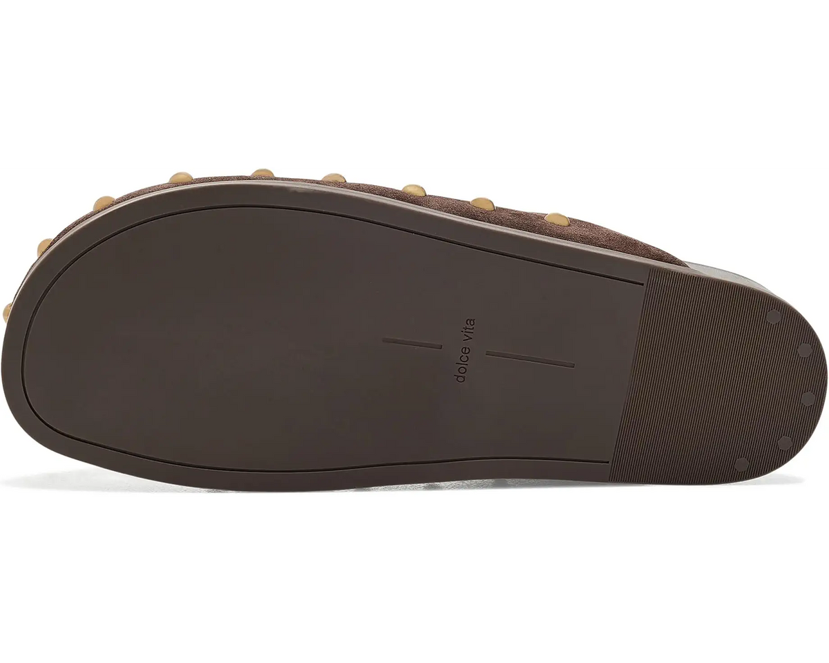 Joney Stud Mule - Dark Brown Suede